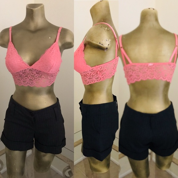 PAPAYA Chic Vintage Y2K Charcoal Gray PINSTRIPED Dress SHORTS Size Small - Picture 9 of 11